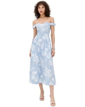 Reformation Monet Linen Dress - Blue