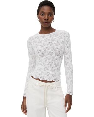 Lioness Poppy Lace Long Sleeve Blouse - White