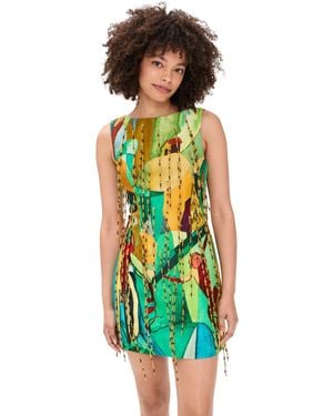 ALÉMAIS Mokshini Beaded Fringe Mini Dress - Green