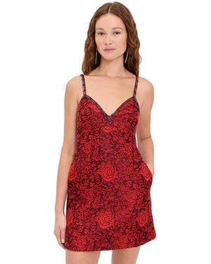 Saloni Boa B Dress - Red