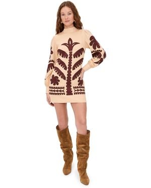 dress to Foliage Embroidery Linen Dress - Black