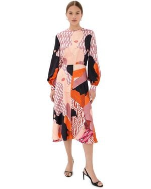 Stella Jean Long Sleeve Midi Dress - Multicolor