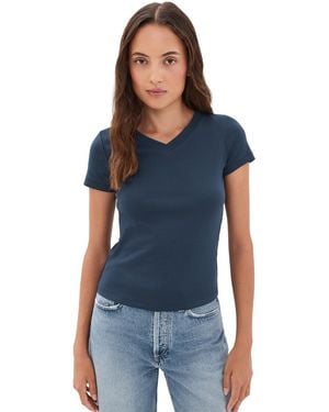 DL1961 Shrunken V-Neck Tee - Blue