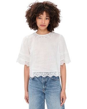 FRAME The Embroidered Top - White