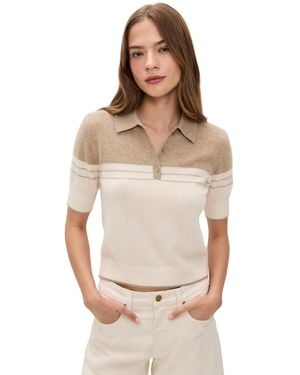White + Warren Cashmere Polo Top - Multicolour