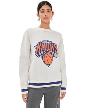 Terez Knicks Knit Crew Neck Sweatshirt - White