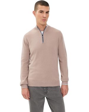 Greyson Sebonack Quarter Zip Sweater - Natural