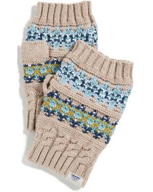Faherty Fair Isle Fingerless Gloves - Multicolour
