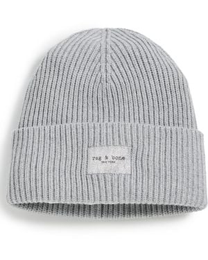 Rag & Bone Blake Metallic Beanie - White