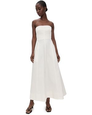 St. Agni Sculpted Cotton Strapless Dress - White