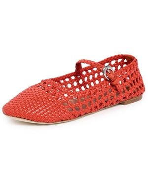 STAUD Nell Mary Jane Flats - Red