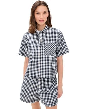 Marine Layer Jordie Poplin Shirt - Blue