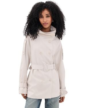 Lioness Blanc Cropped Trench Coat - Gray