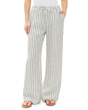 Faherty Santa Cruz Linen Wide Leg Pants - White