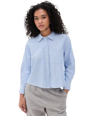 The Great The Cropped Oxford Shirt - Blue