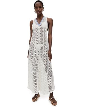 House of Aama Lace Crochet Maxi Dress - White