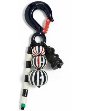 Clare V. Beaded Stripe Fob - Black