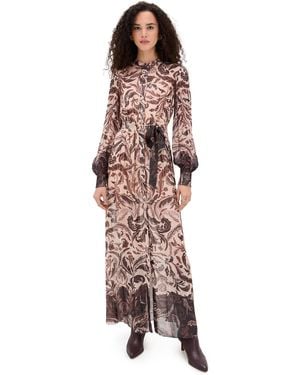 Hemant & Nandita Shirt Dress With Belt And Slip - Multicolor