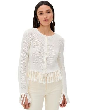 Le Superbe Fringe Cardigan - White