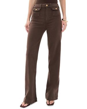 PAIGE Leenah Mini Patch Pockets Jeans - Brown