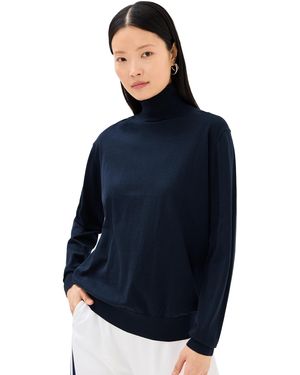 Tibi Super Fine Gauge Perfect Turtleneck Pullover - Blue