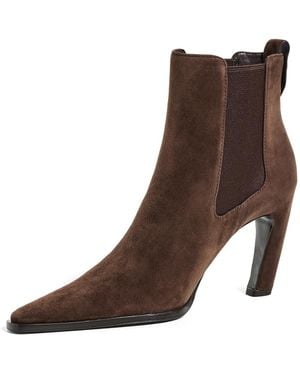 Tory Burch Romy Suede Chelsea Heel Boots 85Mm - Brown