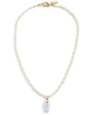 Logan Tay Mother Of Pearl Beaded Fish Necklace - White