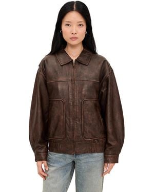 Joe's Jeans The Luca Leather Bomber Jacket - Brown