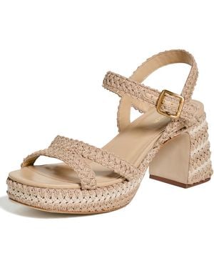 Larroude Jolene Low Crochet Sandals - Natural