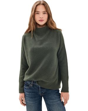 Vince Cashmere Funnel Neck Pullover - Black