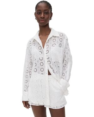 Le Superbe Eyelet Shine Over You Shirt - White