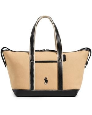 Polo Ralph Lauren Cotton Canvas Small Shopper Tote - White
