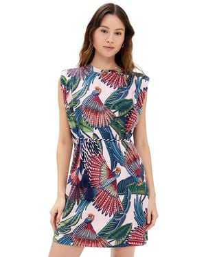 FARM Rio Macaw Flight Mini T-Shirt Dress - White