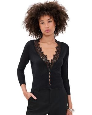 L'Agence 'Agence Eluna Lace Detail Cardigan - Black