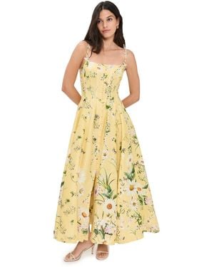 CAMILLA Corset Dress With Long Flared Skirt - Natural