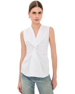Balmain Cotton Twist Detail Top - White