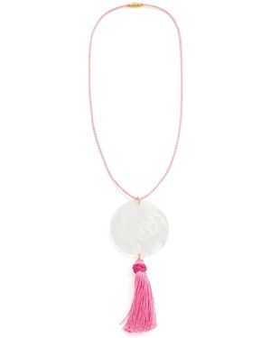Logan Tay Tassel Shell Necklace - White