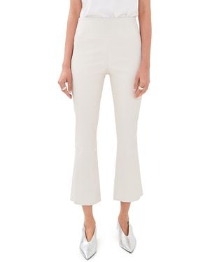 SPRWMN Leather Crop Flare Pants - White