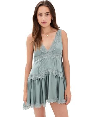 Free People This Groove Mini Slip Dress - Green