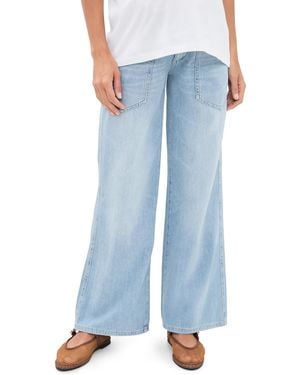 DL1961 X Bumpsuit Hepburn Wide Leg Maternity Jeans - Blue
