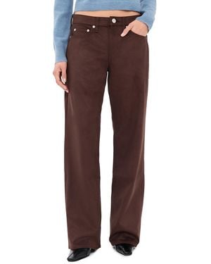 Rag & Bone Faux Suede Straight Pants - Brown