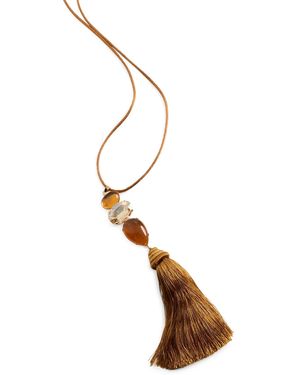 Jennifer Behr Torin Tassel Necklace - White