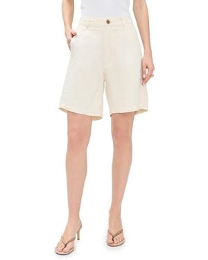 DL1961 Taylor Ultra High Rise Linen Shorts - Natural