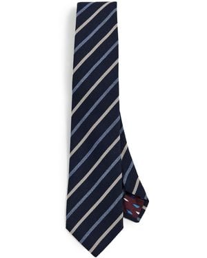 Paul Smith Wool Stripe Tie - Blue