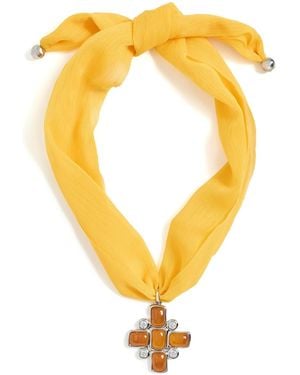 Luv Aj The Elizabeth Cross Wrap Necklace - Yellow