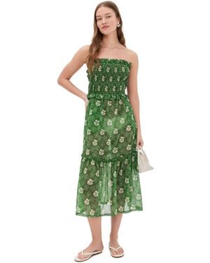 Sea Gloria Smocked Coverup Dress - Green