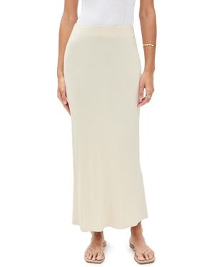Enza Costa Silk Knit Bias Skirt - Natural