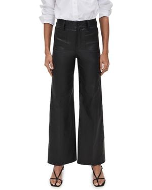 FRAME Leather Le Slim Palazzo Modernist Pocket Pants - Black