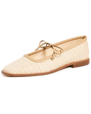 Kaanas Lexie Basketweave Ballerina Flats - White