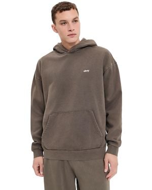Obey Lowercase Pigment Hooded Sweatshirt - Brown